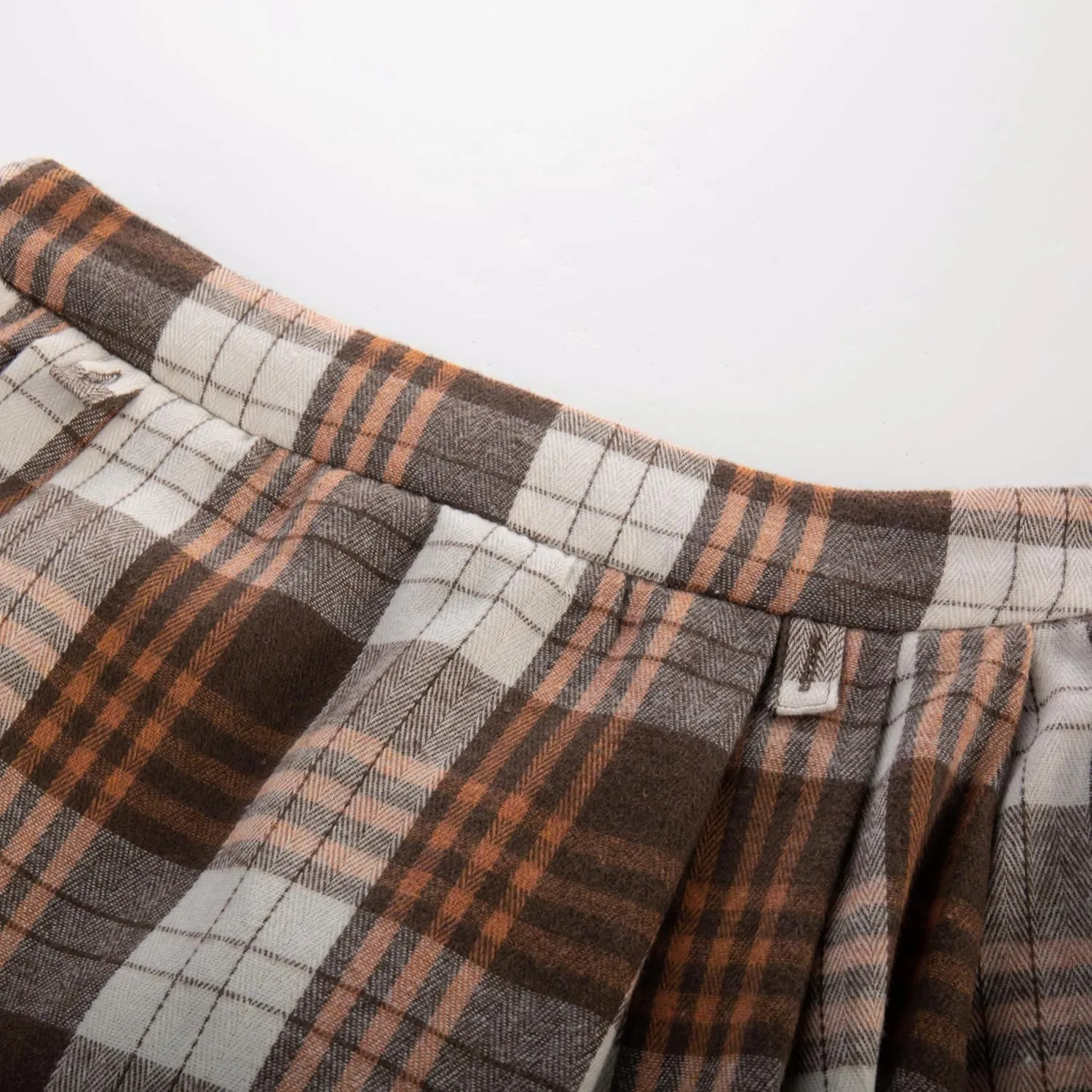 Scarlet Darkness Plaid Skirts for Women High Waist Long Skirt with Pockets