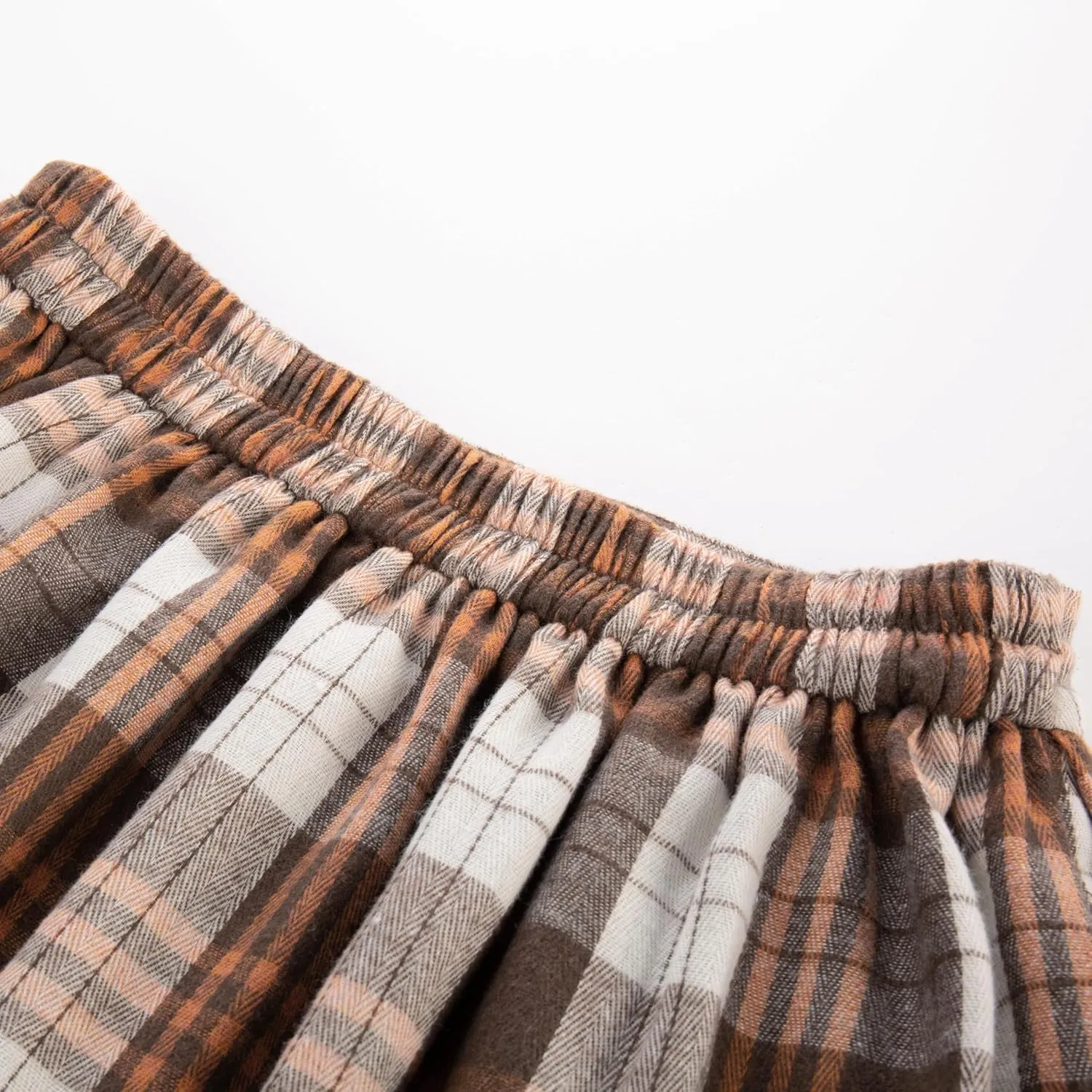 Scarlet Darkness Plaid Skirts for Women High Waist Long Skirt with Pockets