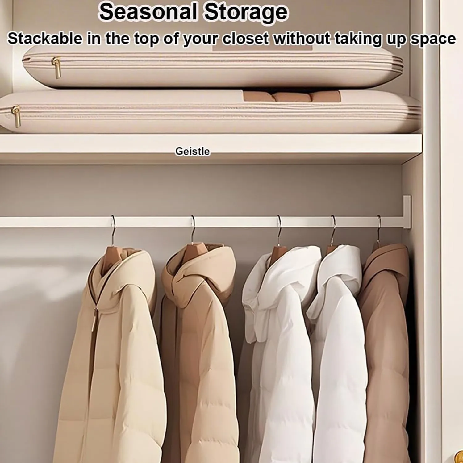 Self Compression Hanging Garment Bag Space Saver For Closet Storage Waterproof Dustproof Garment Protector With Clear Window 3 Sizes(Pink,L)