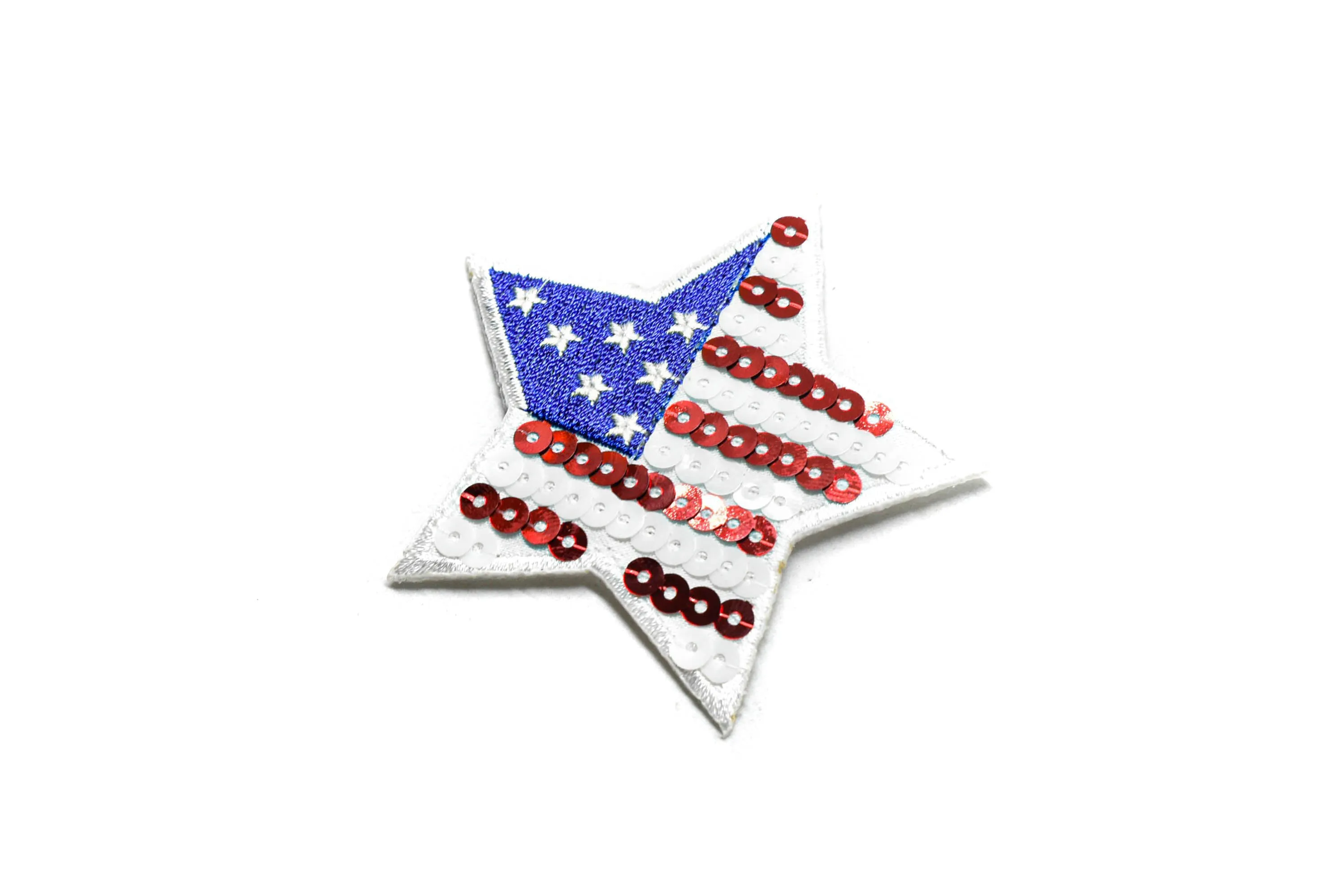 Sequin American Flag Star Shaped Patch | American Flag Star Patch | Sequin Star Patch | Patriotic Star Patch | 4th of July Star Patch