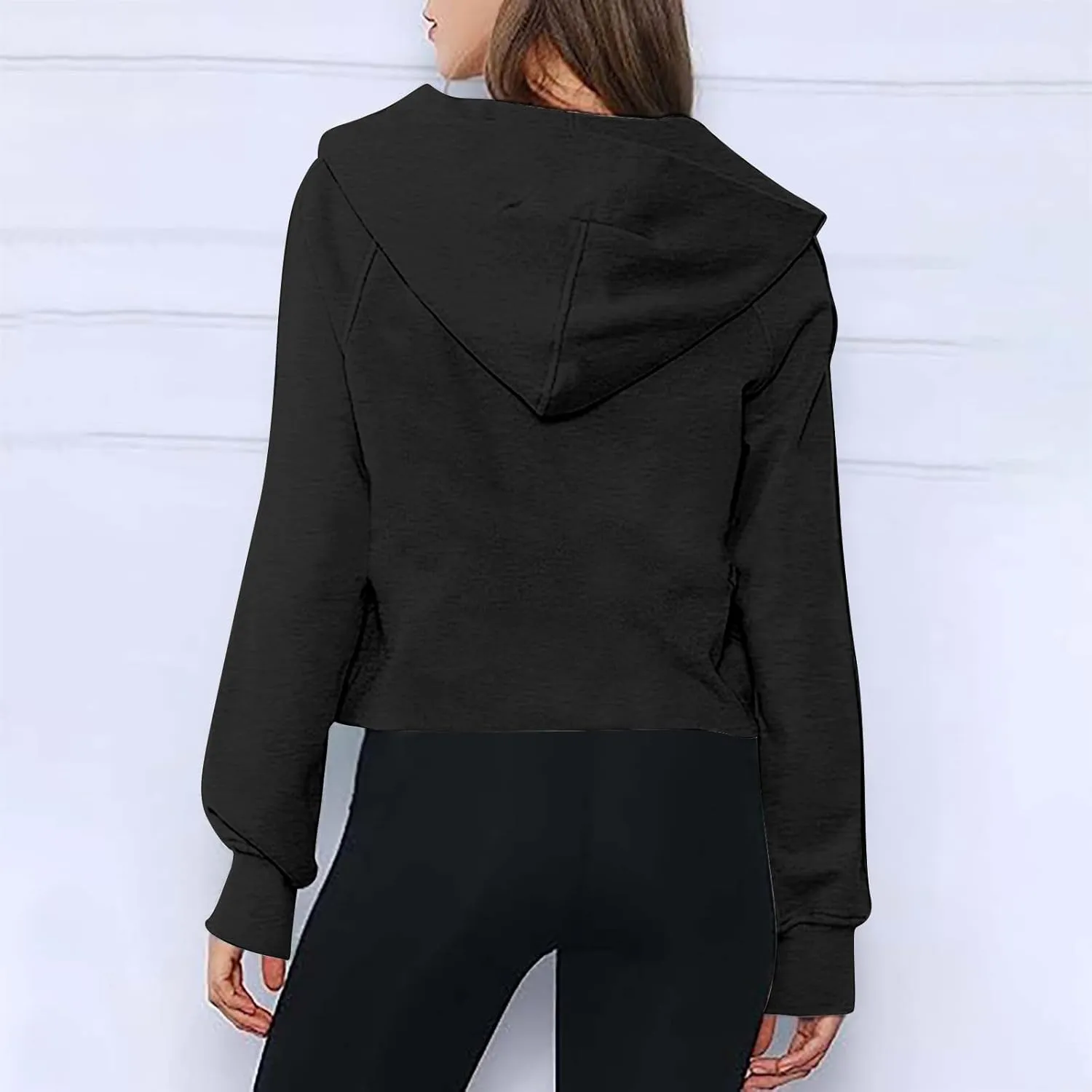 SMIDOW Scuba Dupes Sweatshirt For Women Fashion 2023 Half Zip Up Hoodies Casual Loose Cropped 1/4 Zip Pullover Tops