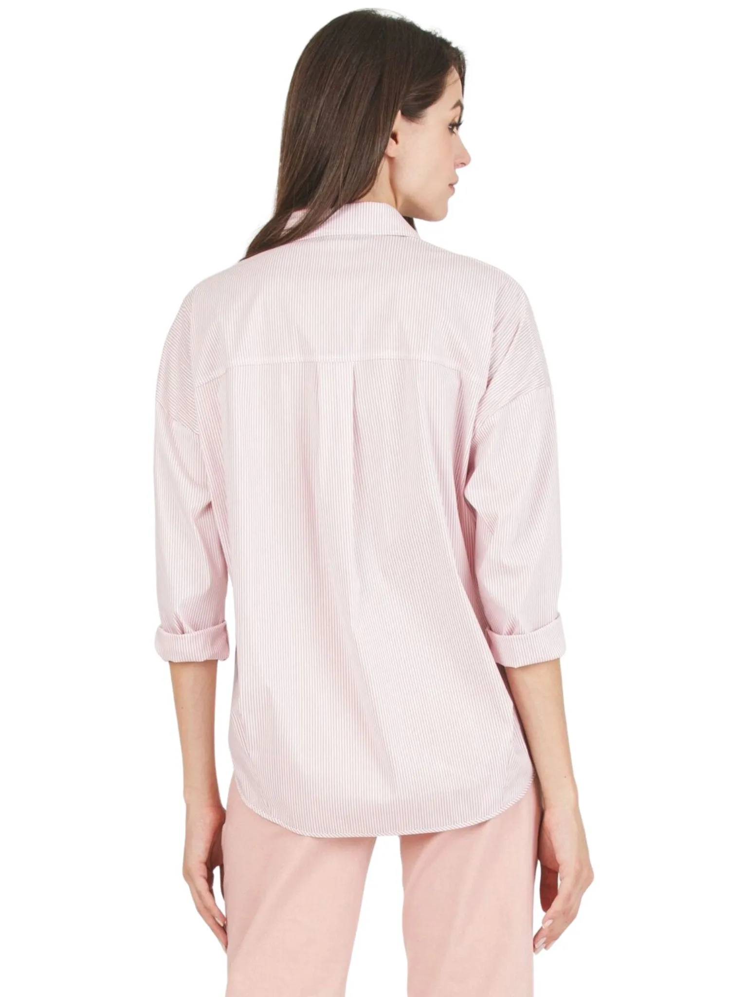 Striped Maternity Shirt - Pink