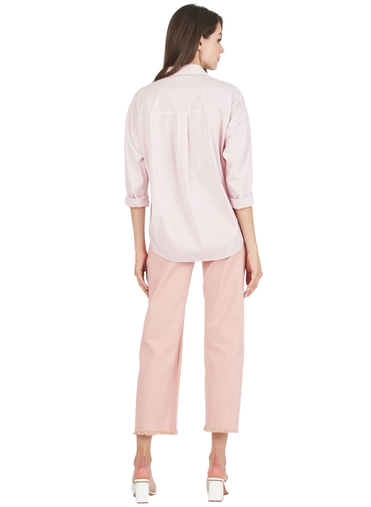 Striped Maternity Shirt - Pink