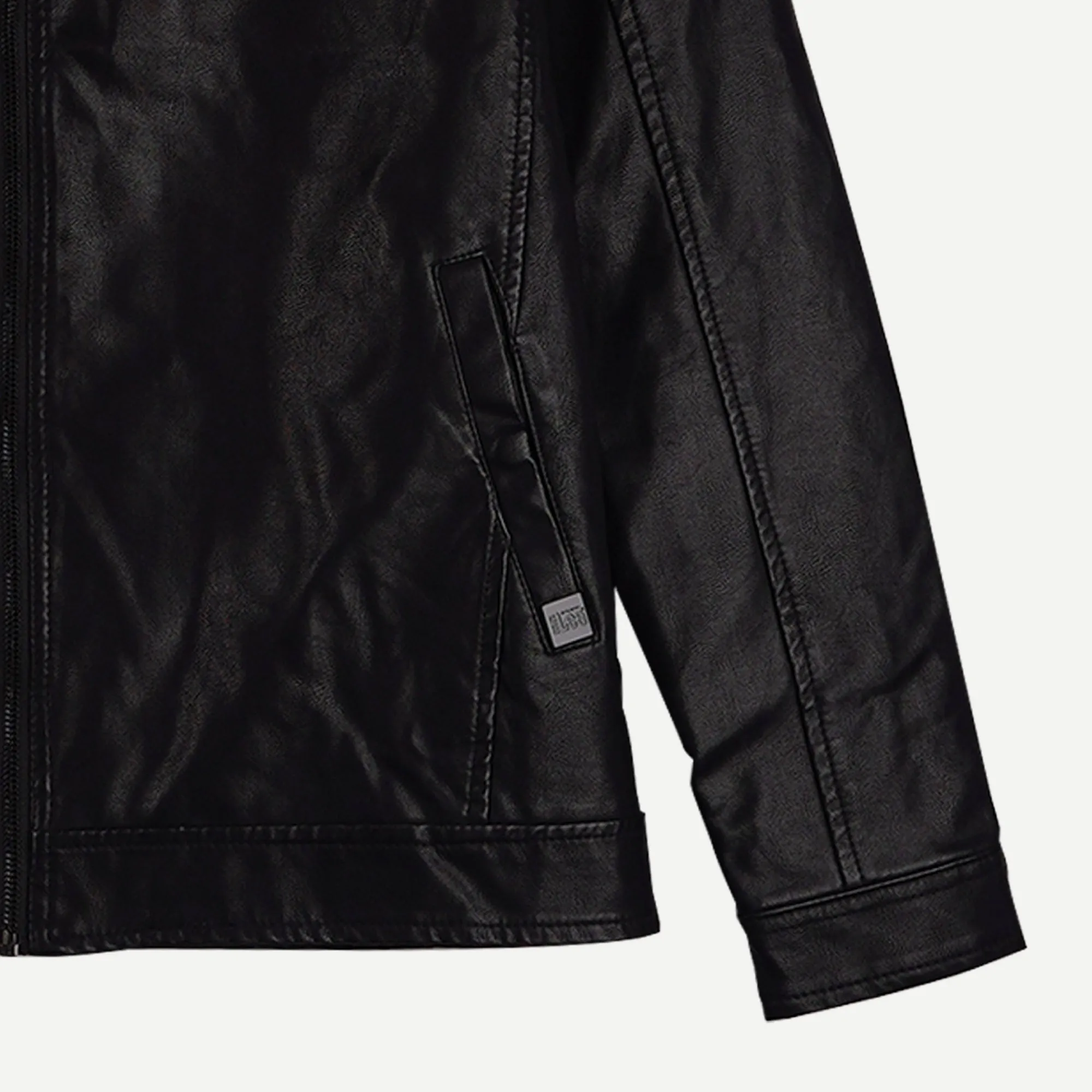 Stylistic Mr. Lee Men's Basic Leather  Jacket Regular Fit 137769 (Black)