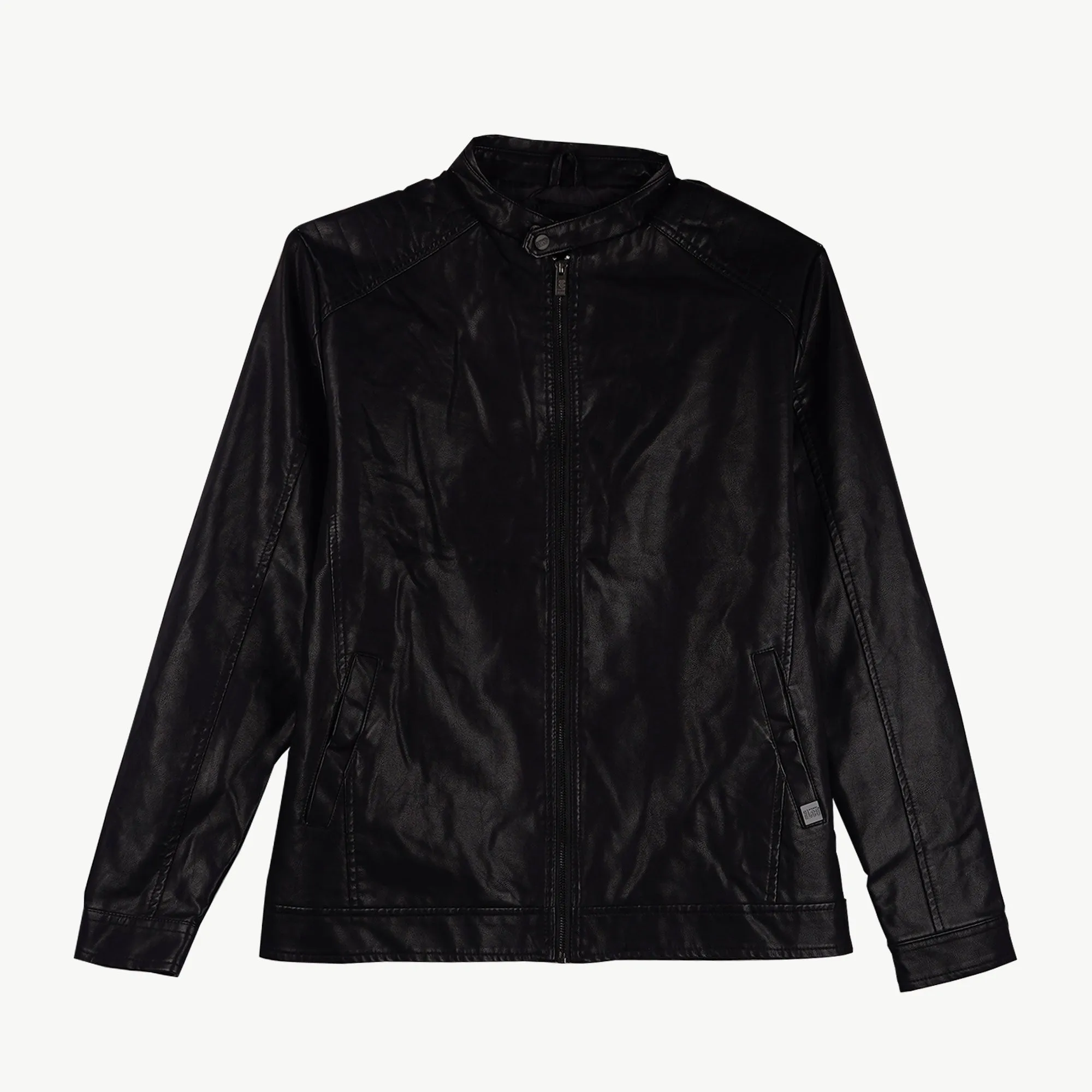Stylistic Mr. Lee Men's Basic Leather  Jacket Regular Fit 137769 (Black)