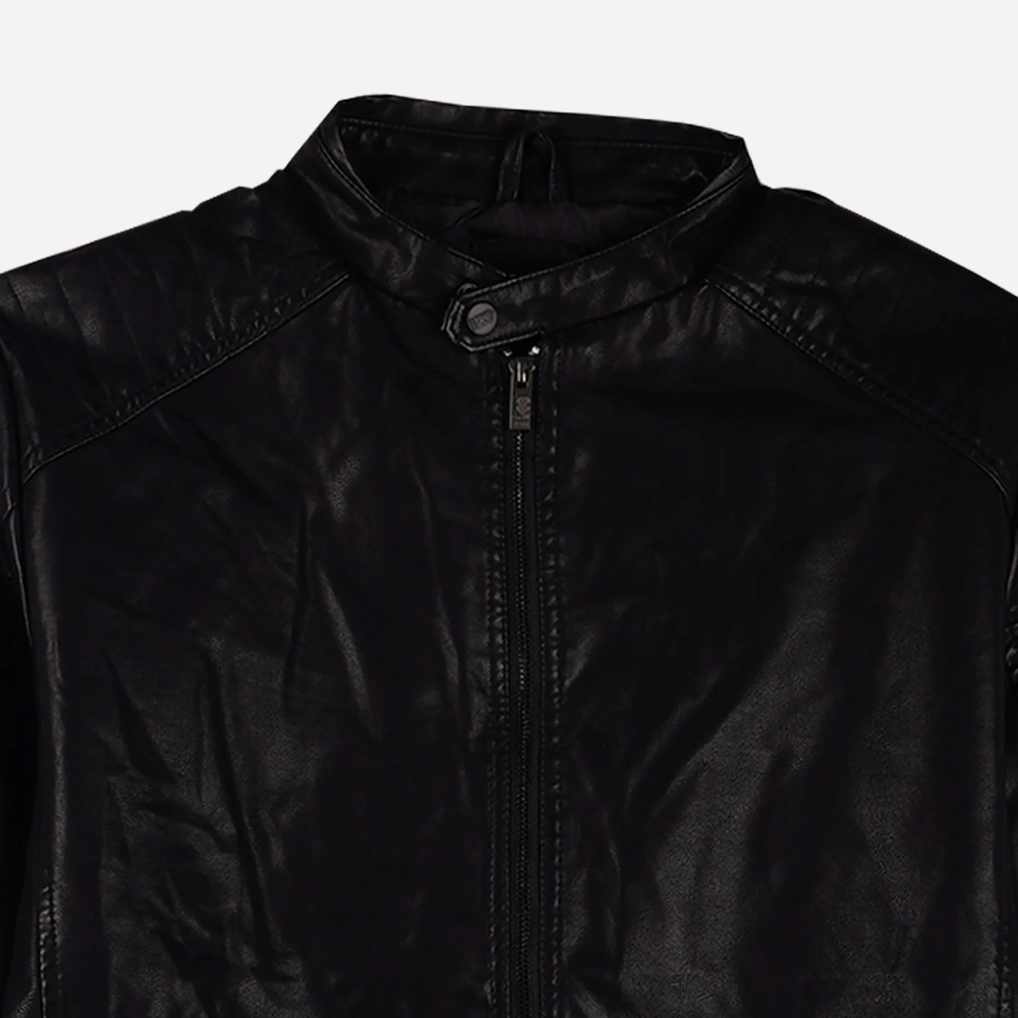 Stylistic Mr. Lee Men's Basic Leather  Jacket Regular Fit 137769 (Black)