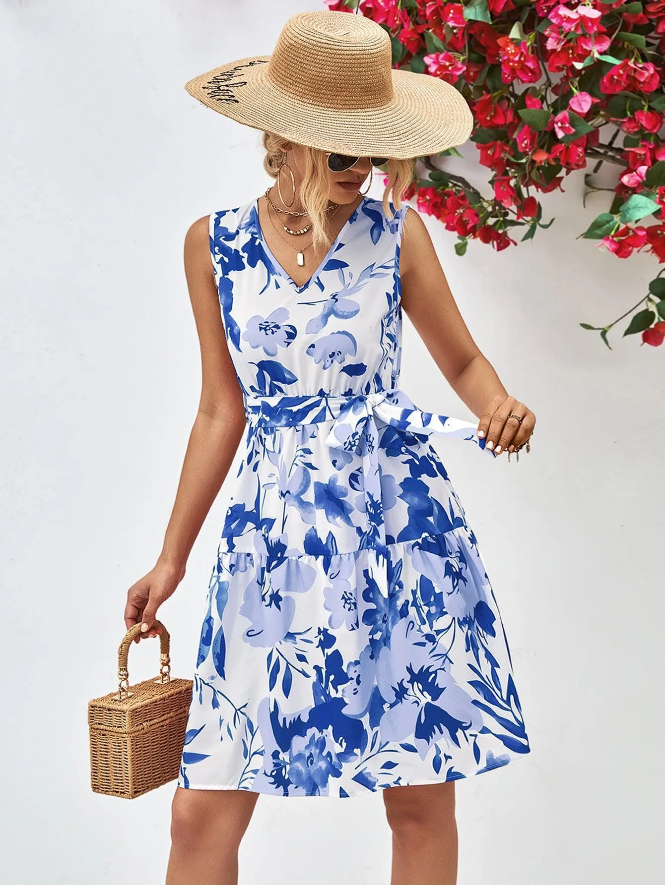 Summer Fascination Mini Floral Sleeveless Dress