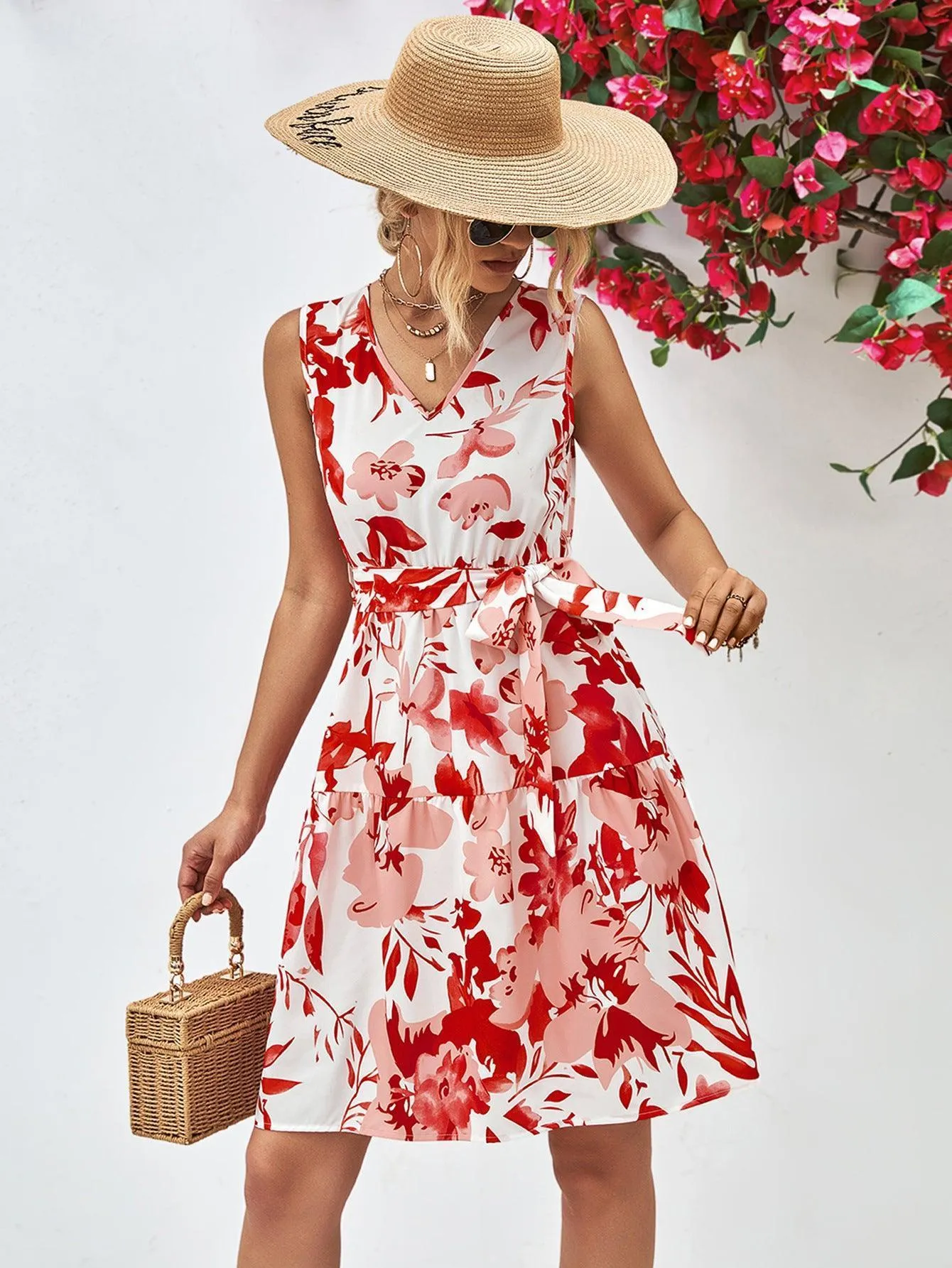 Summer Fascination Mini Floral Sleeveless Dress