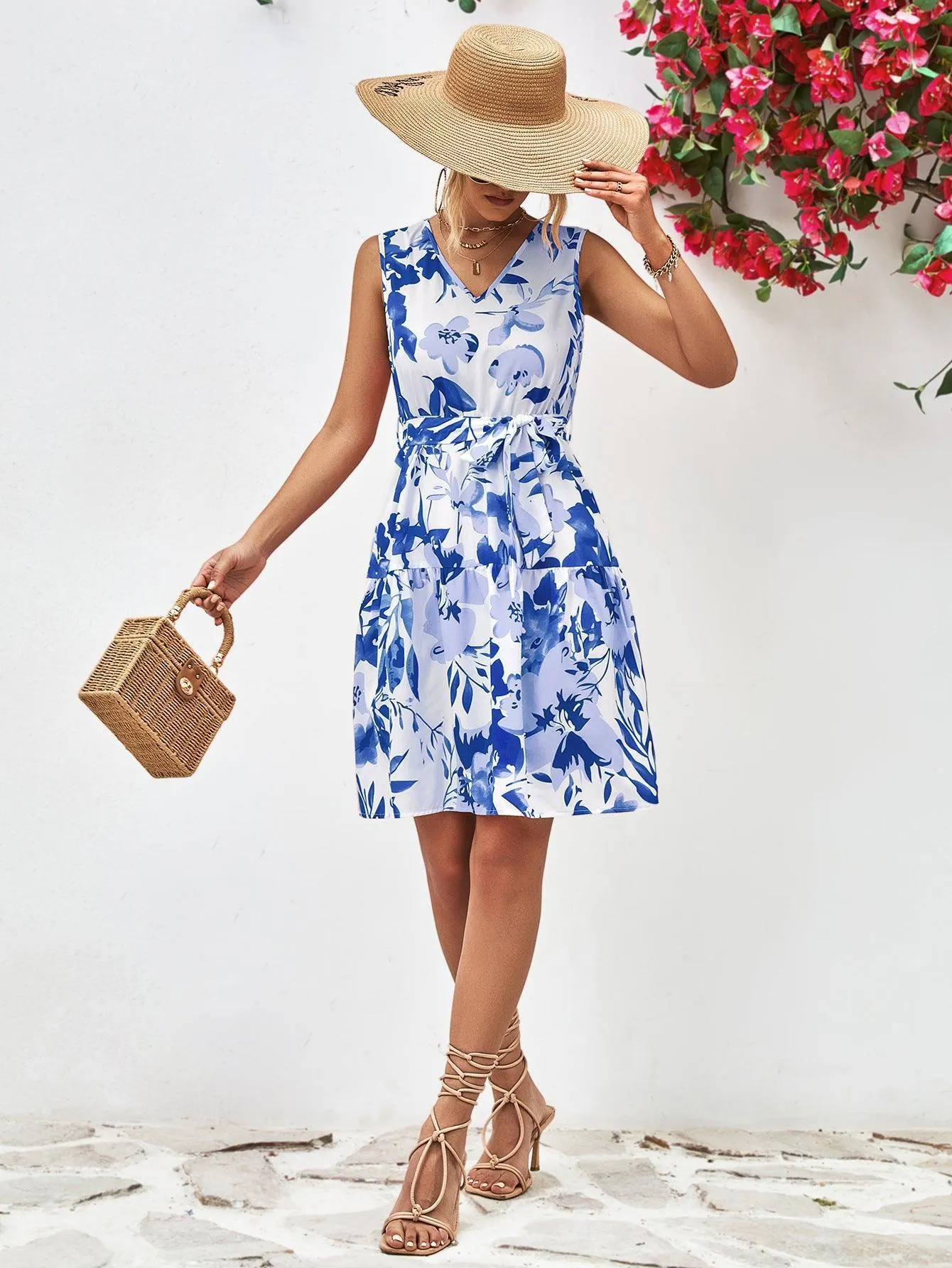 Summer Fascination Mini Floral Sleeveless Dress