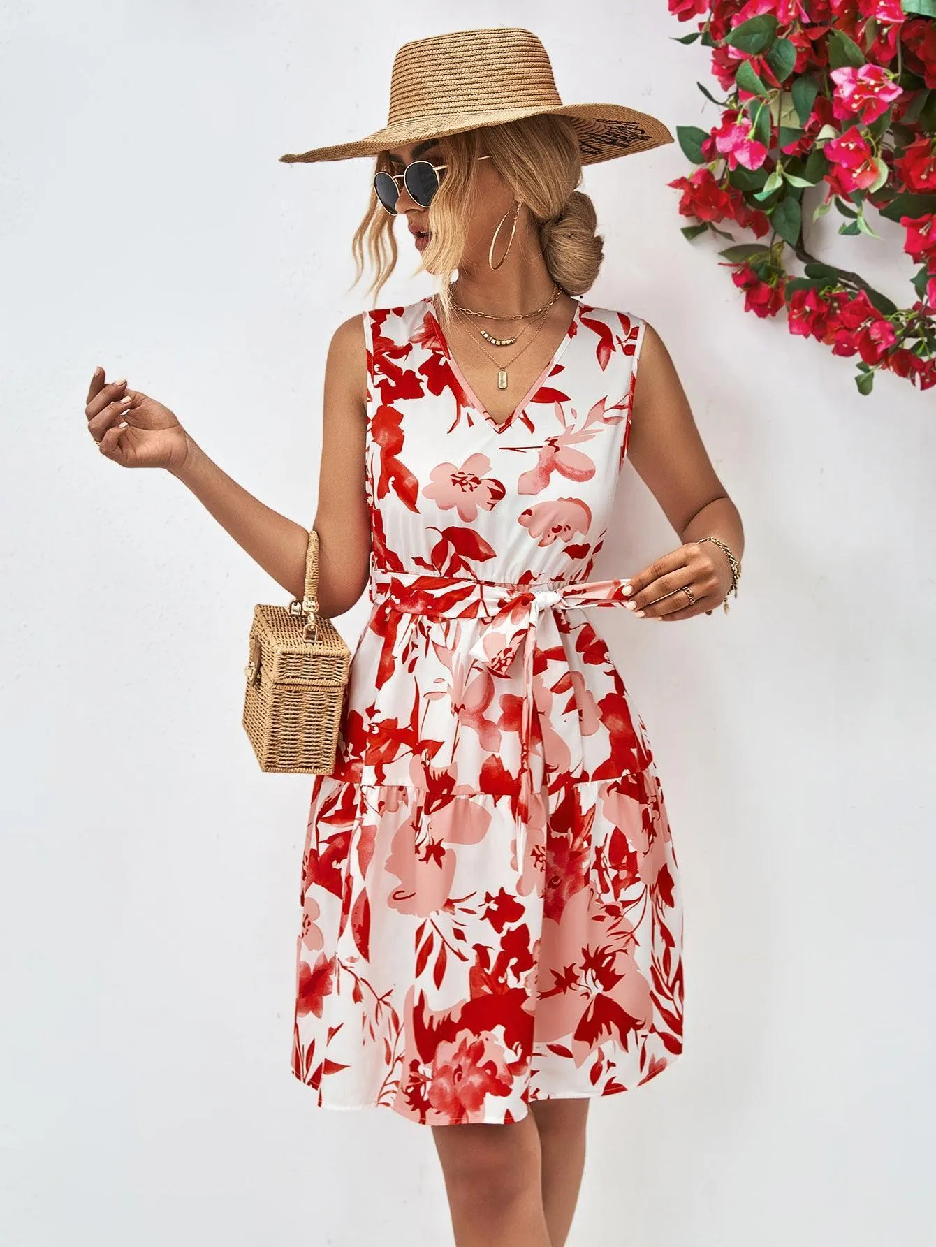 Summer Fascination Mini Floral Sleeveless Dress