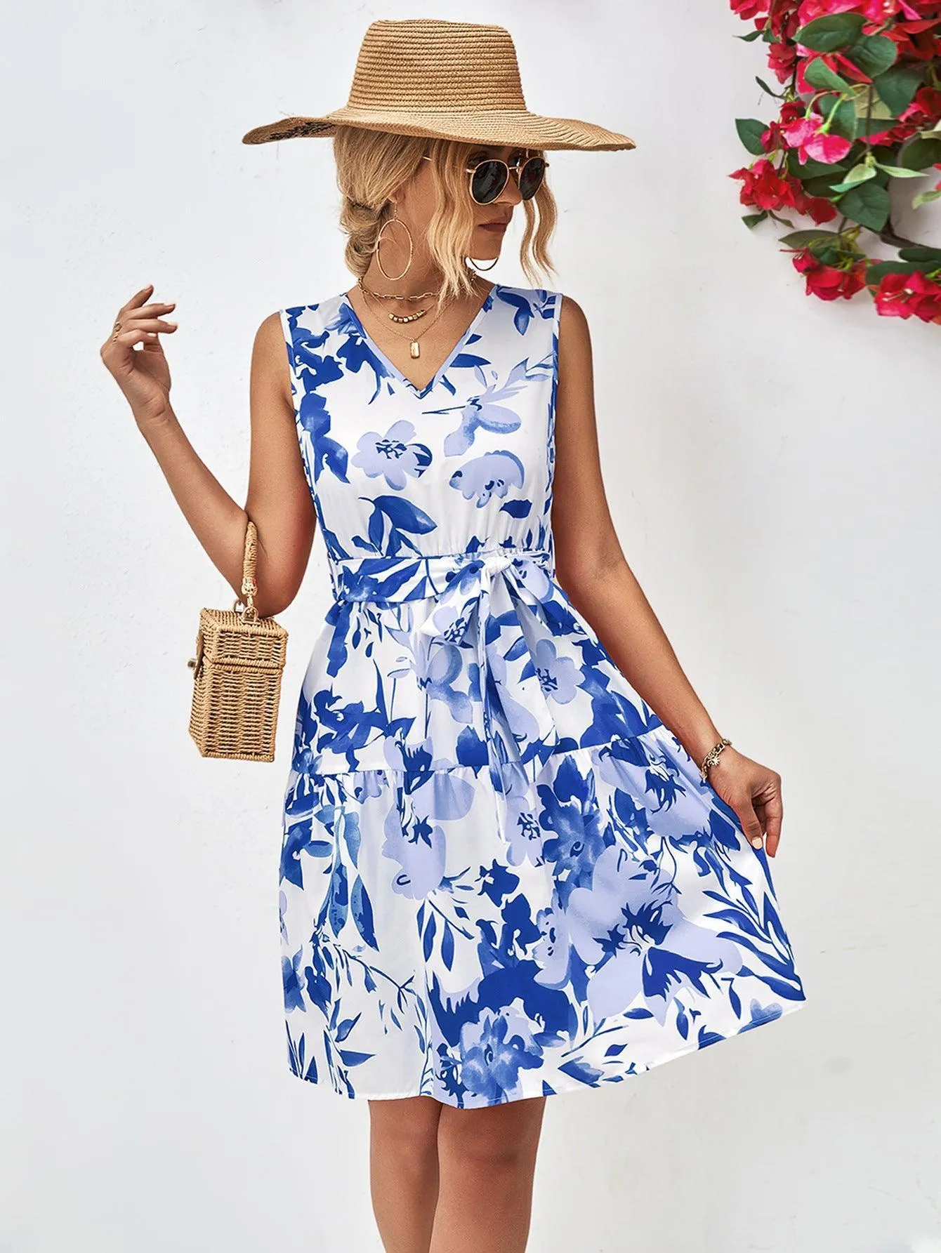 Summer Fascination Mini Floral Sleeveless Dress