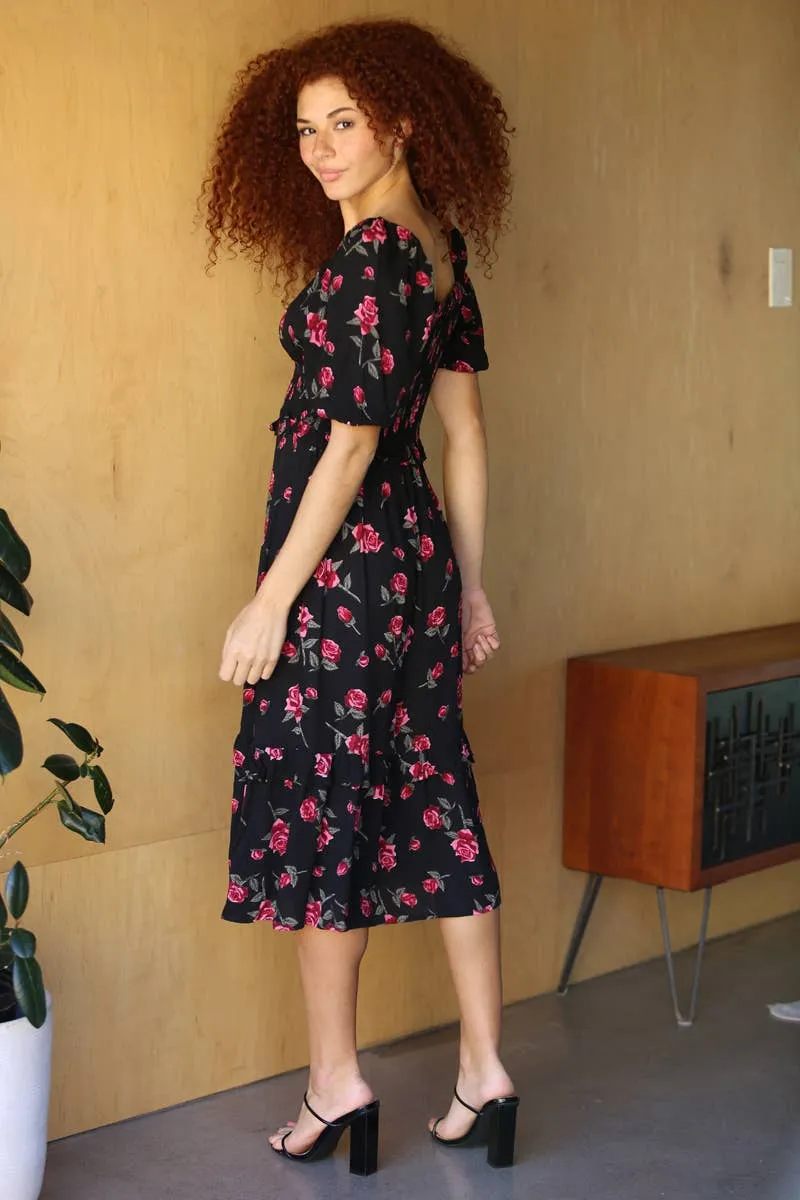 Suzie-Q Flower Midi Dress
