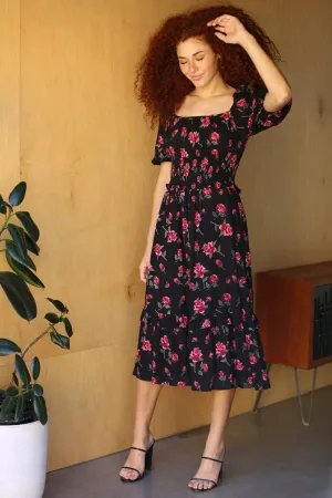 Suzie-Q Flower Midi Dress