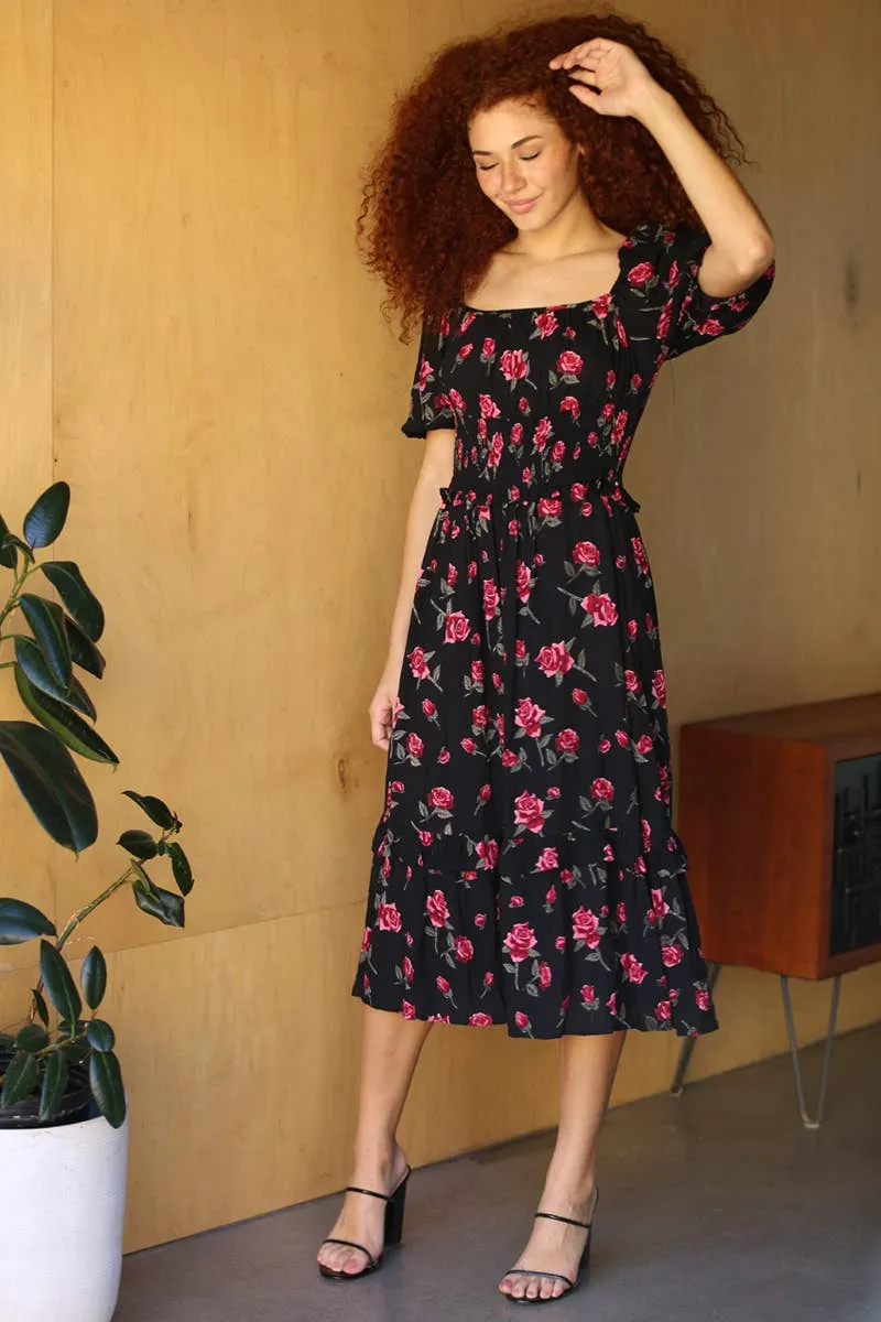 Suzie-Q Flower Midi Dress