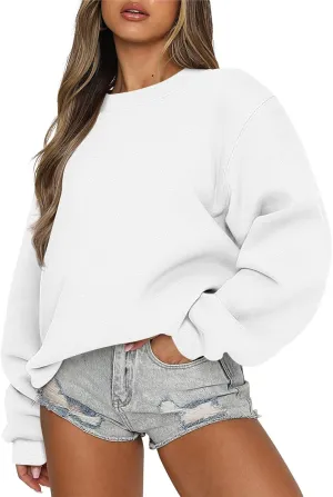 Sweatshirt for Women Loose Fit Casual Outfits Tops Long Sleeve Crew Neck Pullover Hoodie 2024 Fall Fashion Clothes