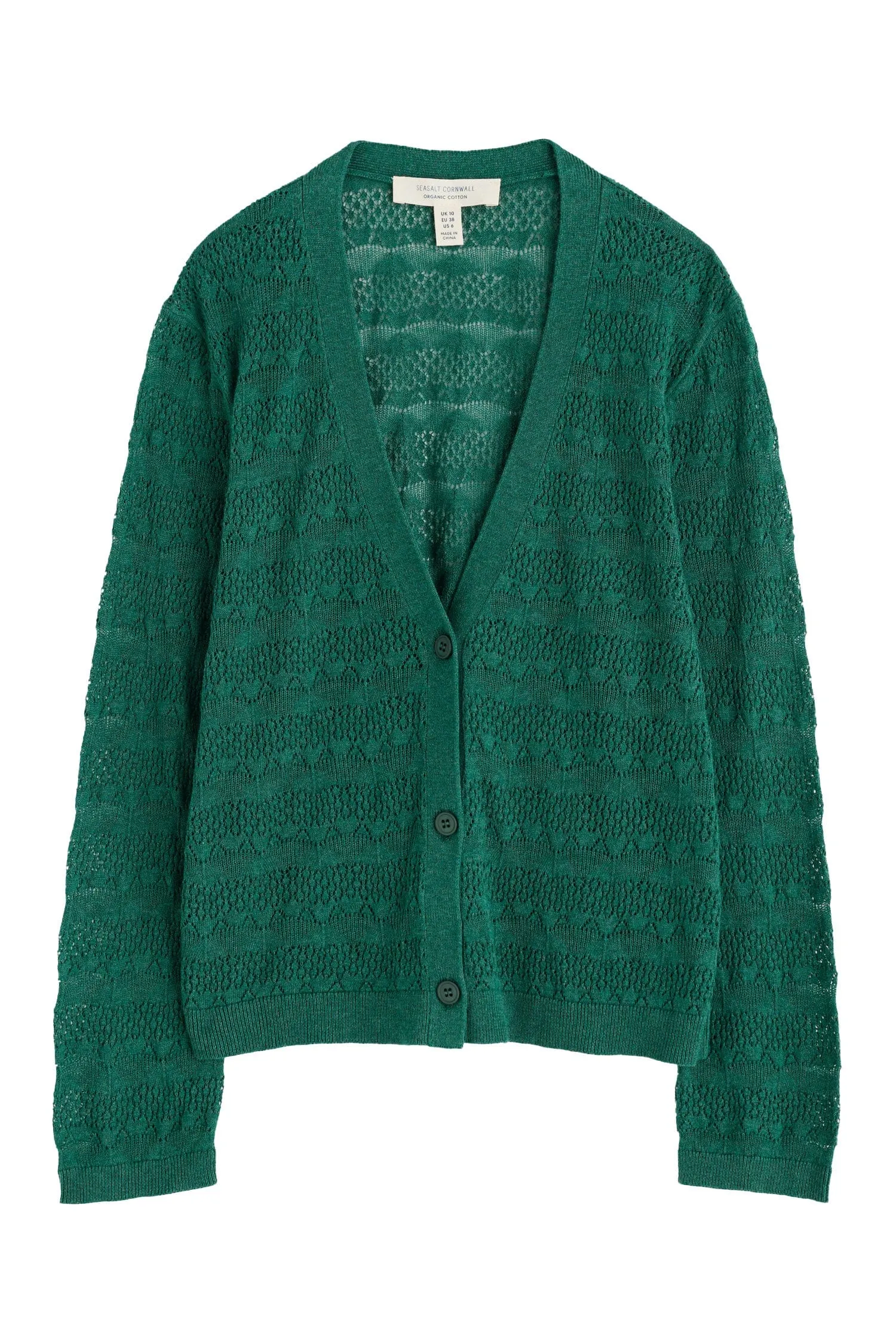 Sweet Day Organic Cotton Cardigan - Pine Shoots