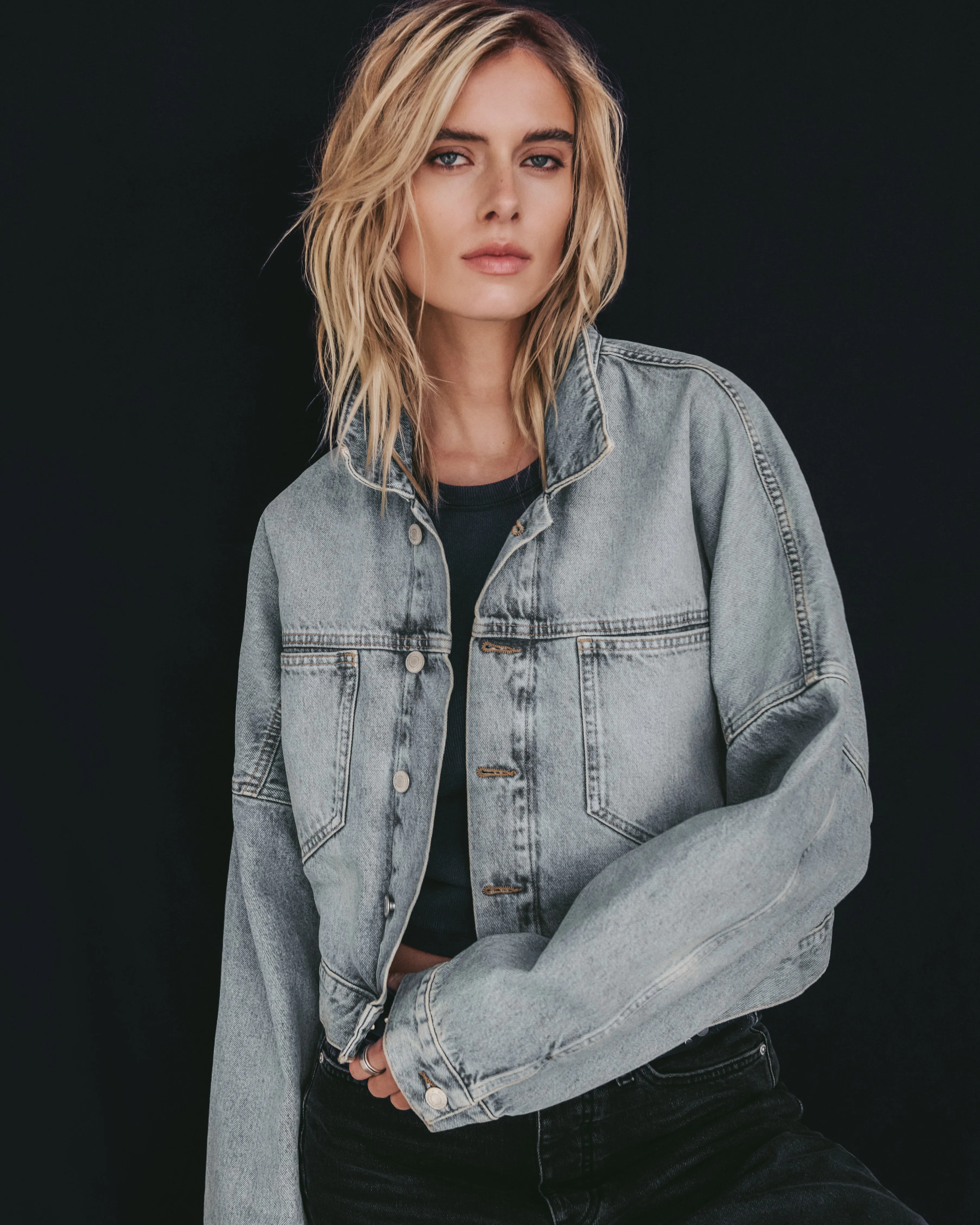 The Blue Cropped Denim Jacket