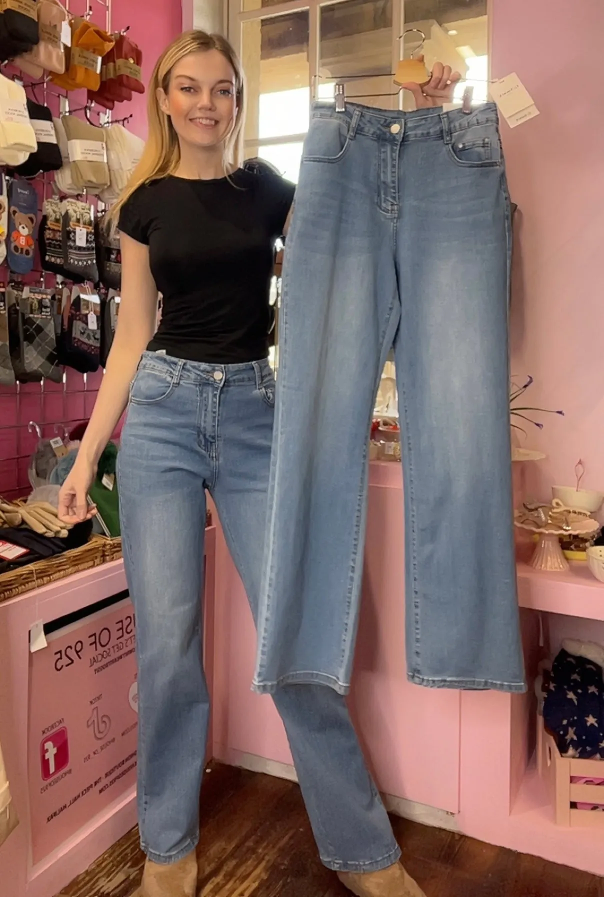 Wide Leg Denim wash Jean