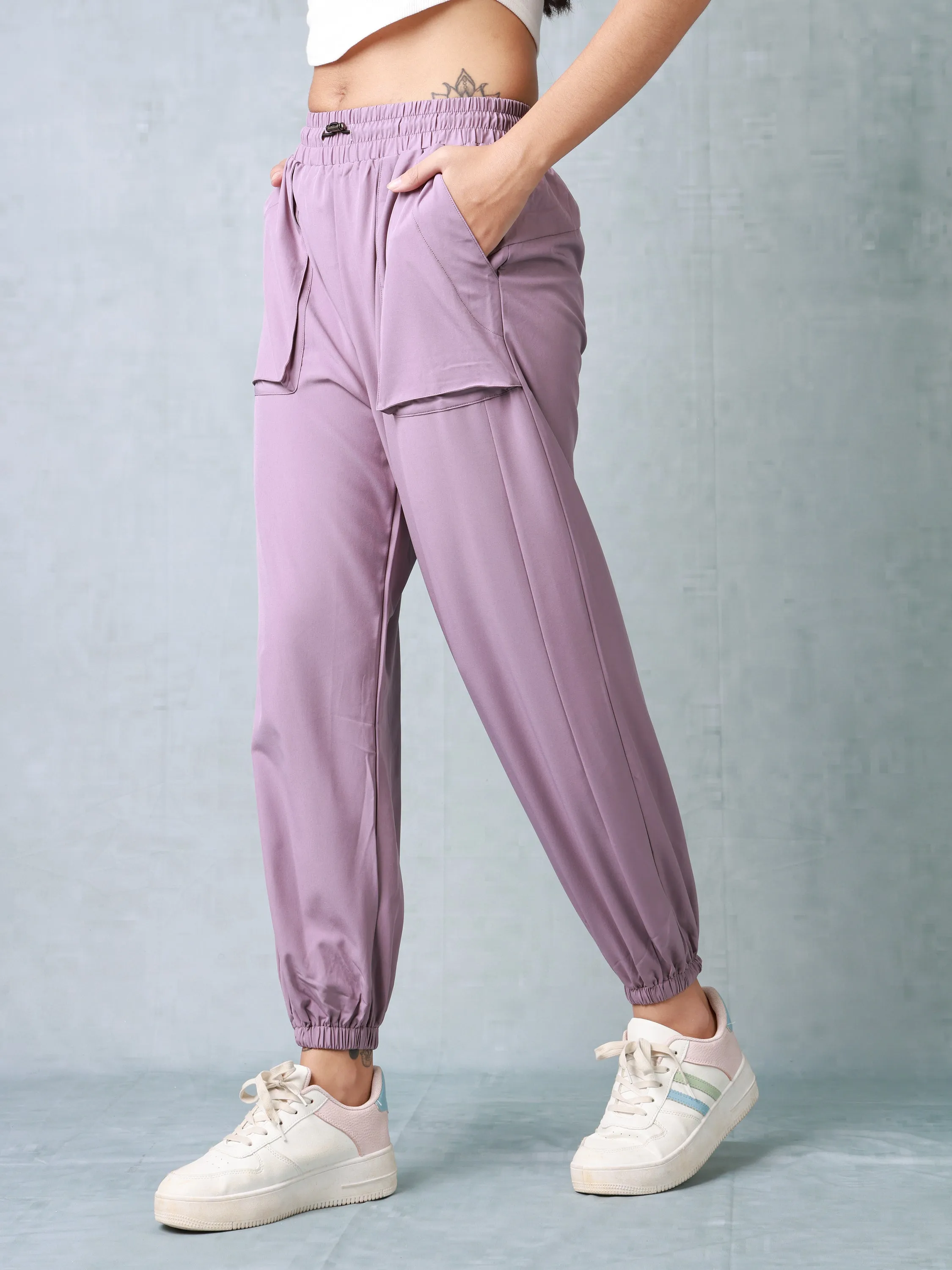 Women Purple Comfort Fit Track Pants
