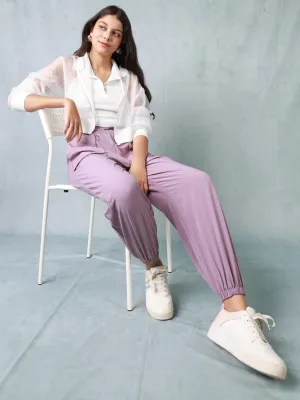 Women Purple Comfort Fit Track Pants