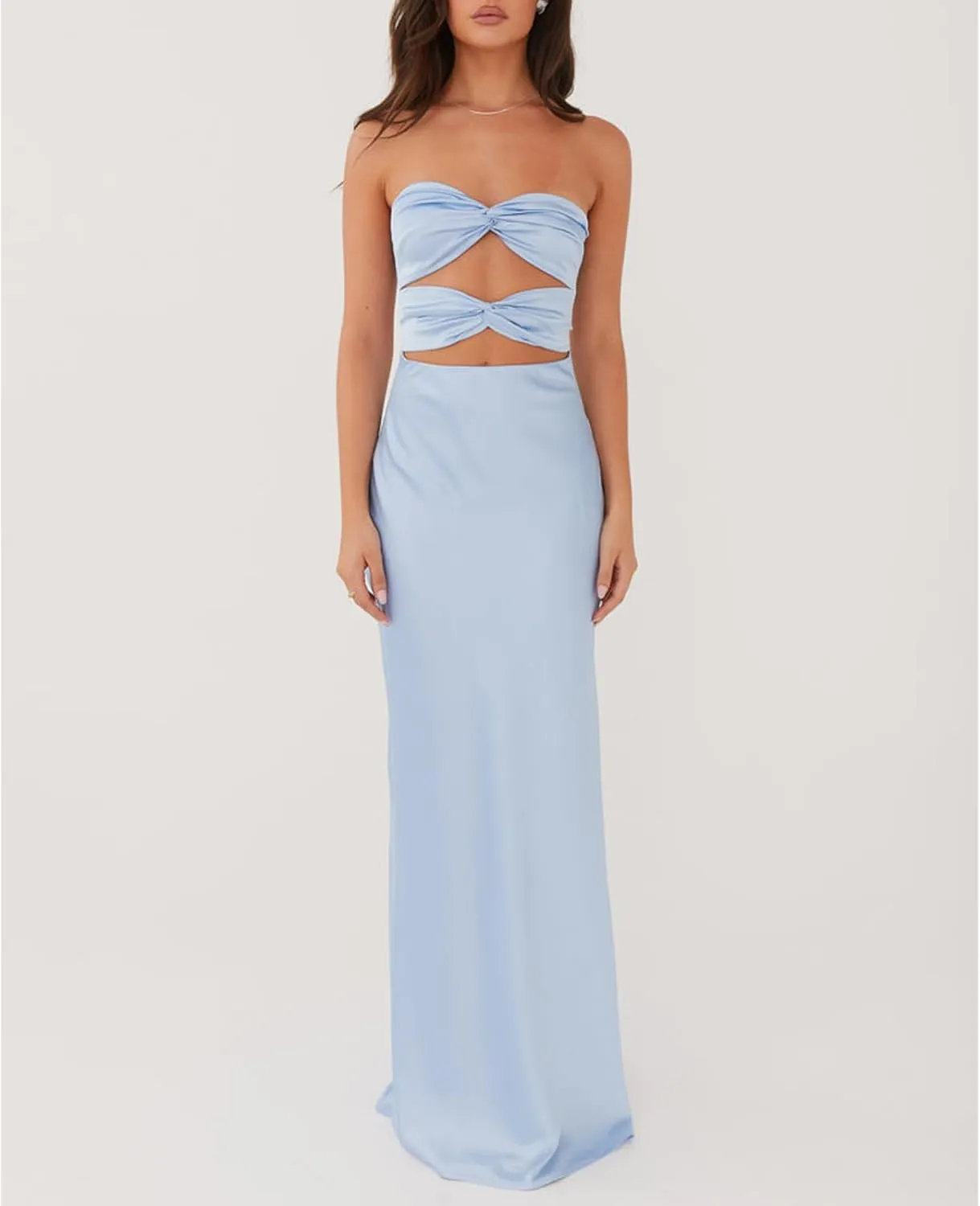 Women Y2k Floral Cut Out Maxi Bodycon Dress Hollow Out Silk Satin Long Beach Formal Dresses Summer Sundress