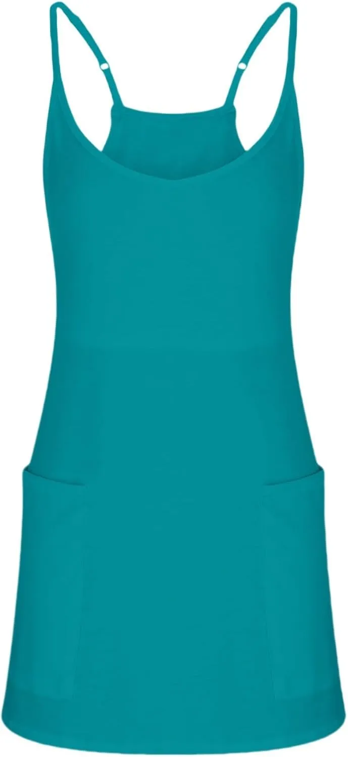 Womens Summer Sleeveless Dress 2025 Tennis Workout Active Sports Mini Romper Dress Built in Shorts Travel Vacation Clothes