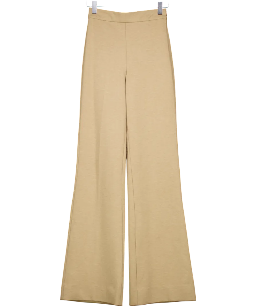 ZARA Beige Stretch Flare Trousers UK XS